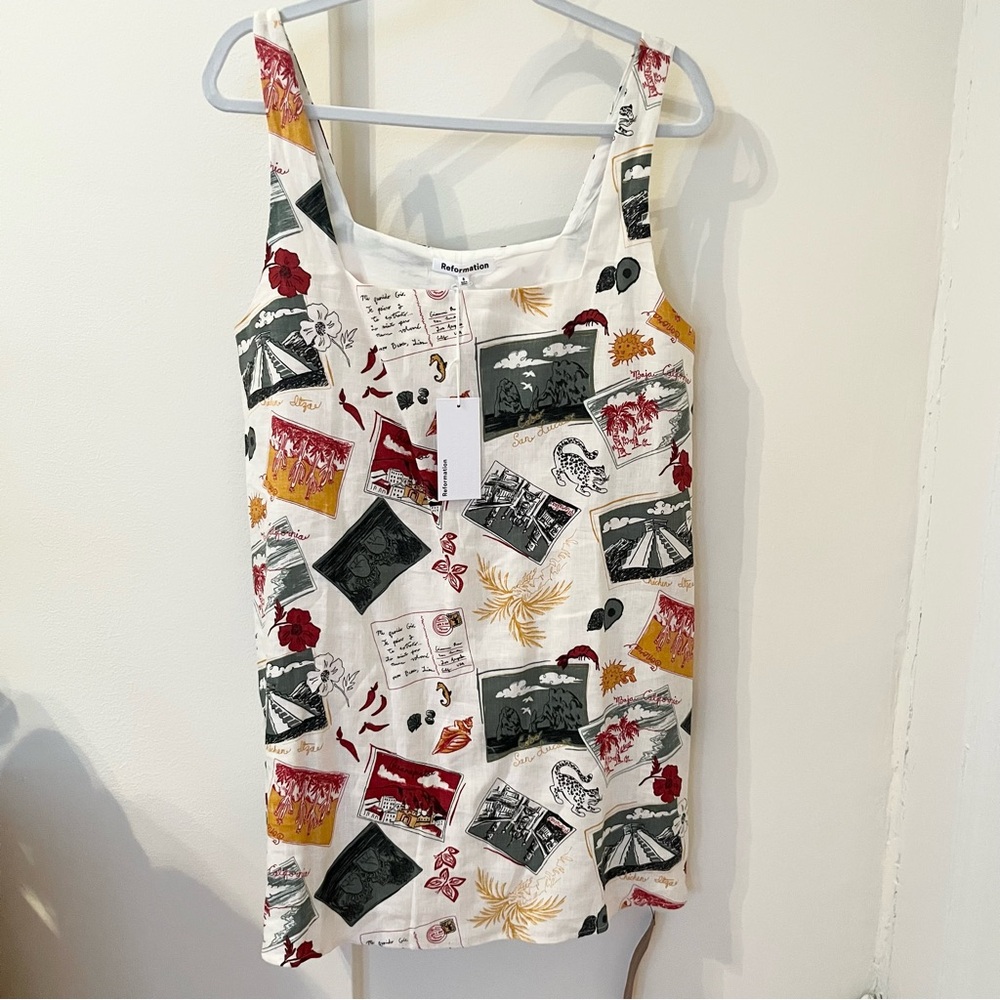 NWT Reformation Vacation Print Shift Dress Sz 8